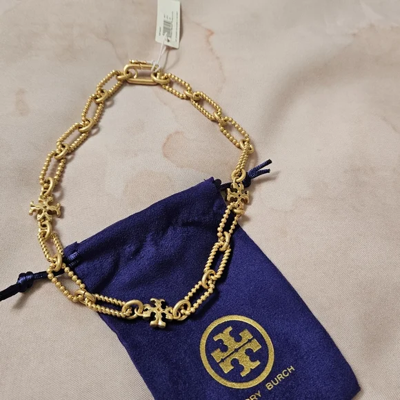 Tory Burch Signature Gold Chain Necklace - Roxanne Collection - Picture 2 of 6